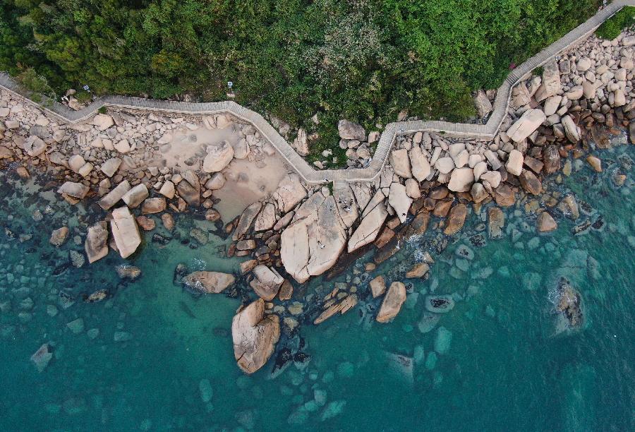 Vista aérea de la Isla Wailingding en Zhuhai