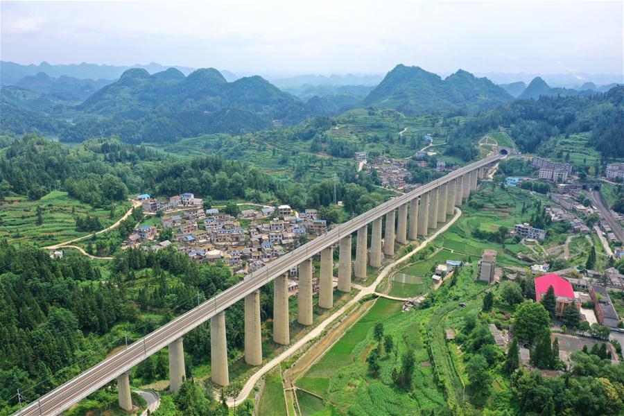 Puentes ferroviarios a lo largo del ferrocarril Anshun-Liupanshui