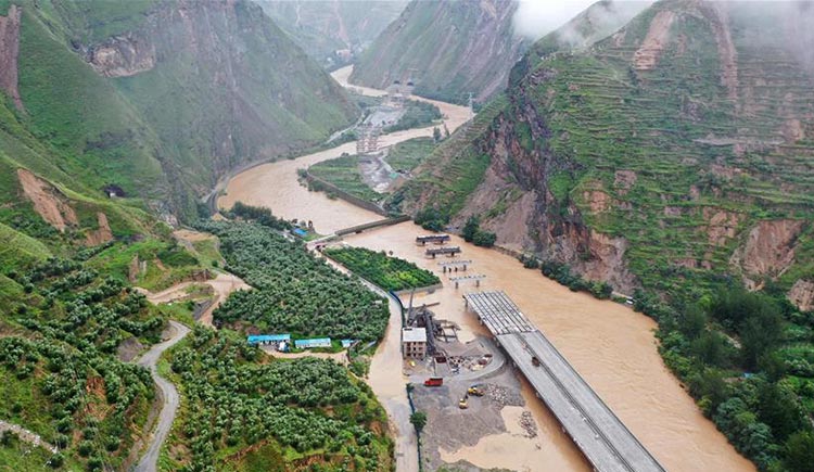 R&iacute;o registra crecida debido a fuertes lluvias en provincia noroccidental de China