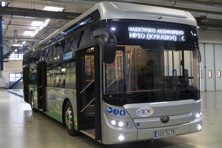 Autobús eléctrico Yutong U12 de China en Atenas, Grecia