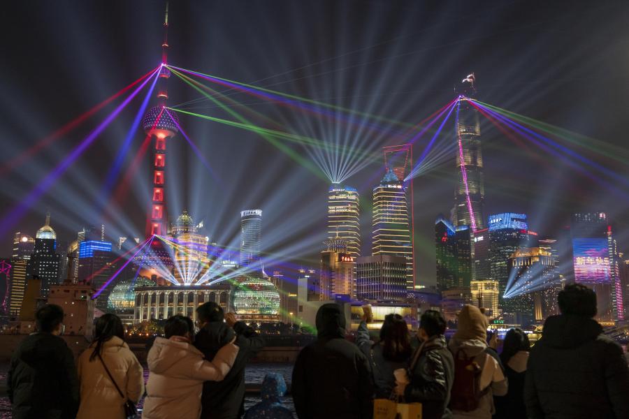 Espectáculo de luces en Shanghai