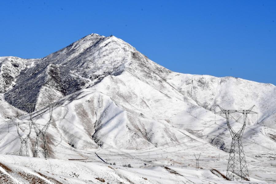 Gansu: Paisaje nevado de las montañas Wuqiao