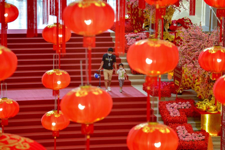 Decoraciones de Año Nuevo Chino en Kuala Lumpur, Malasia