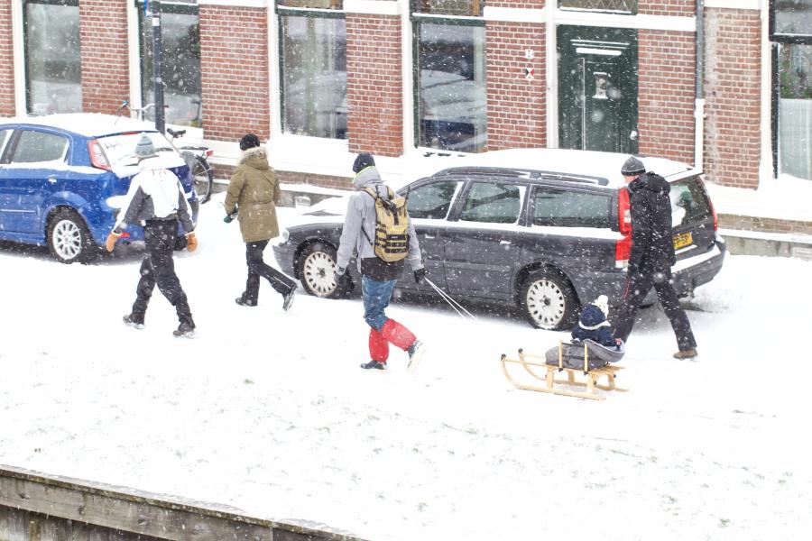 Tormenta de nieve en Haarlem, Holanda