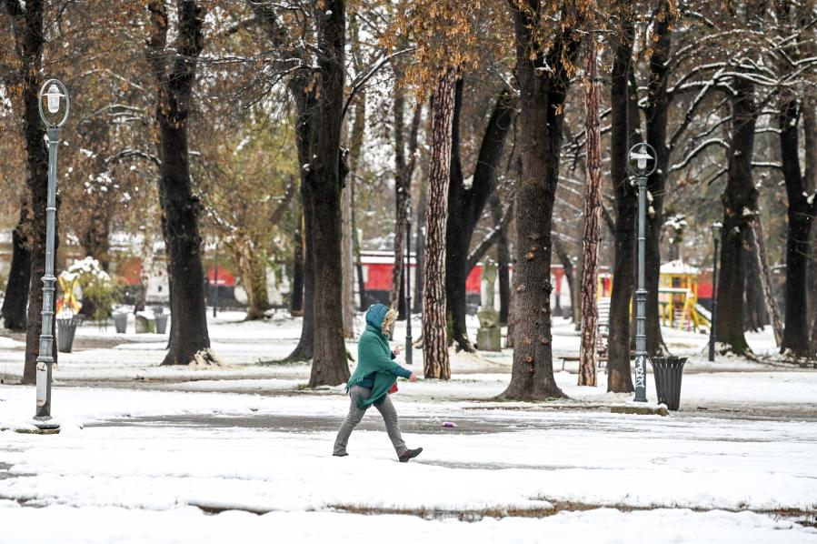 Nieve en Skopie, Macedonia del Norte