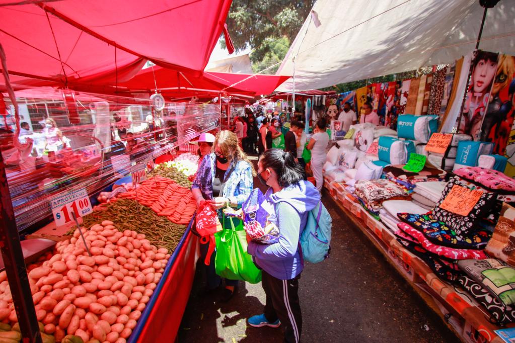Mercado ambulante en la Ciudad de México