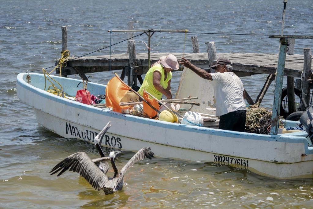 Pescadores en Yucatán, México