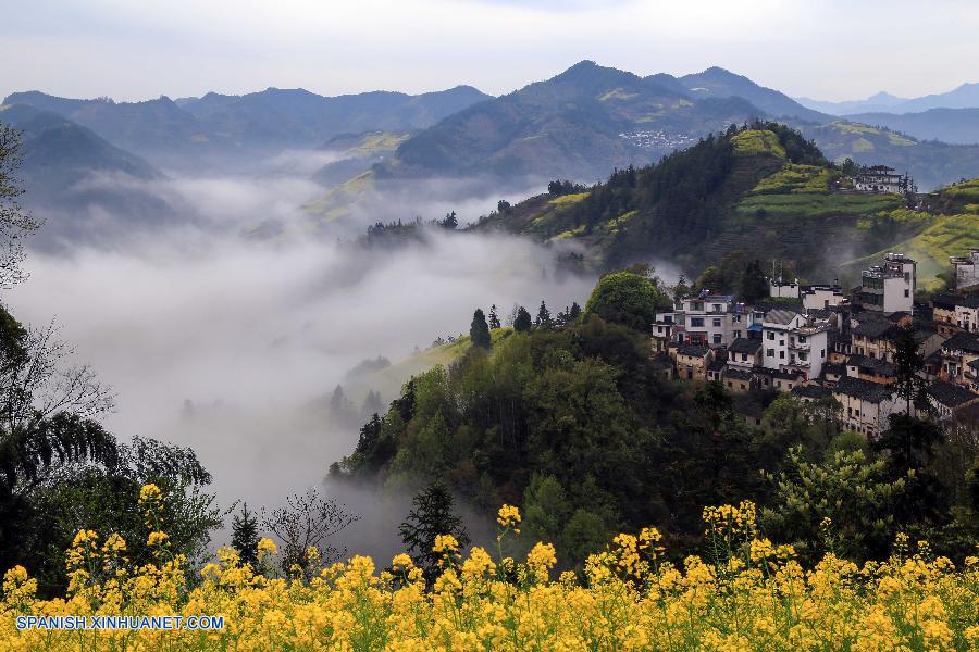 Anhui: 'Mar de nubes' en Villa Shitan en ciudad Huangshan
