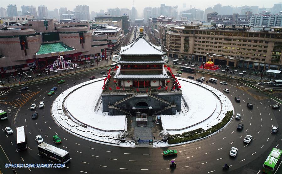 Xi'an, cubierta por la nieve| Spanish.xinhuanet.c