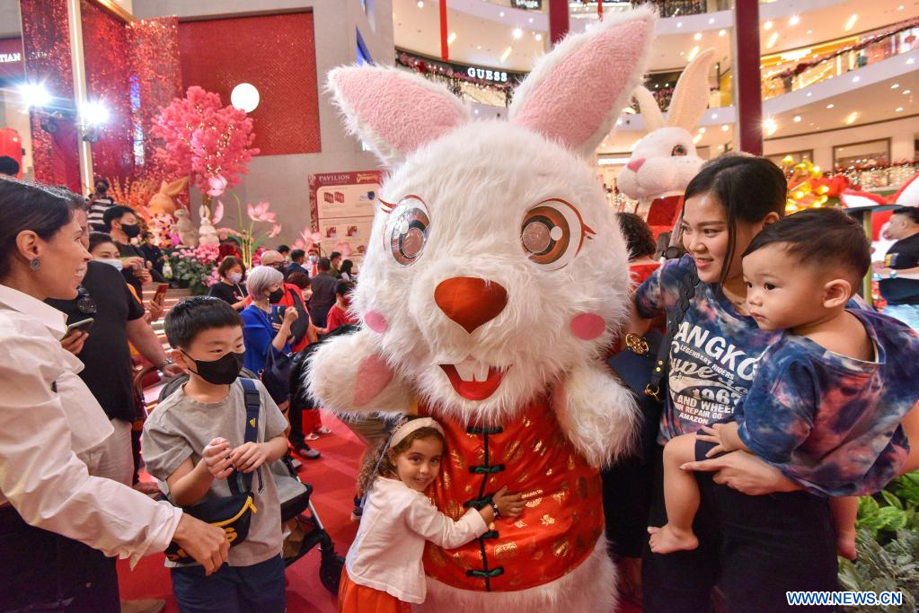 fe Pico escotilla Decoraciones en forma de conejo en un centro comercial en Kuala Lumpur,  Malasia | Spanish.xinhuanet.com