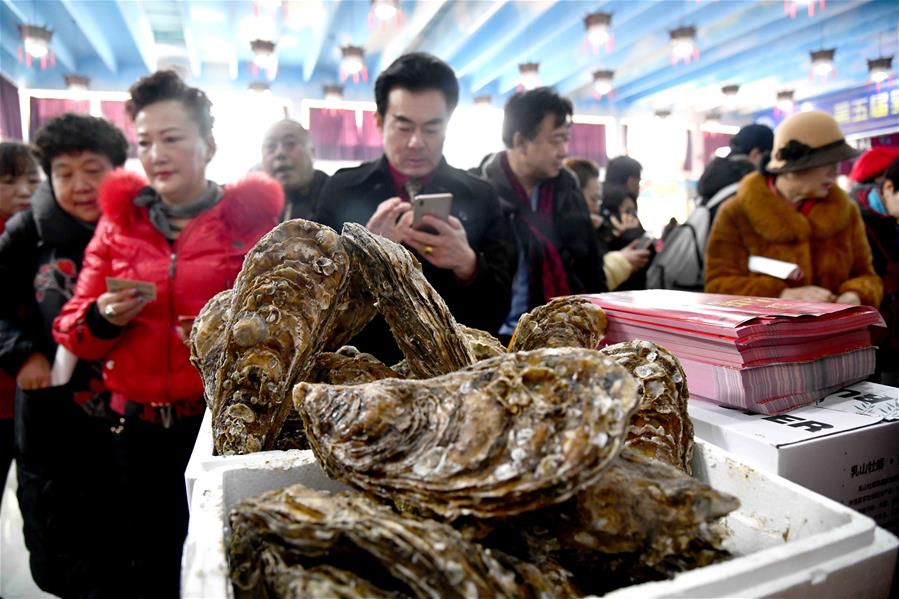 Gala de ostras en Rushan, Shandong
